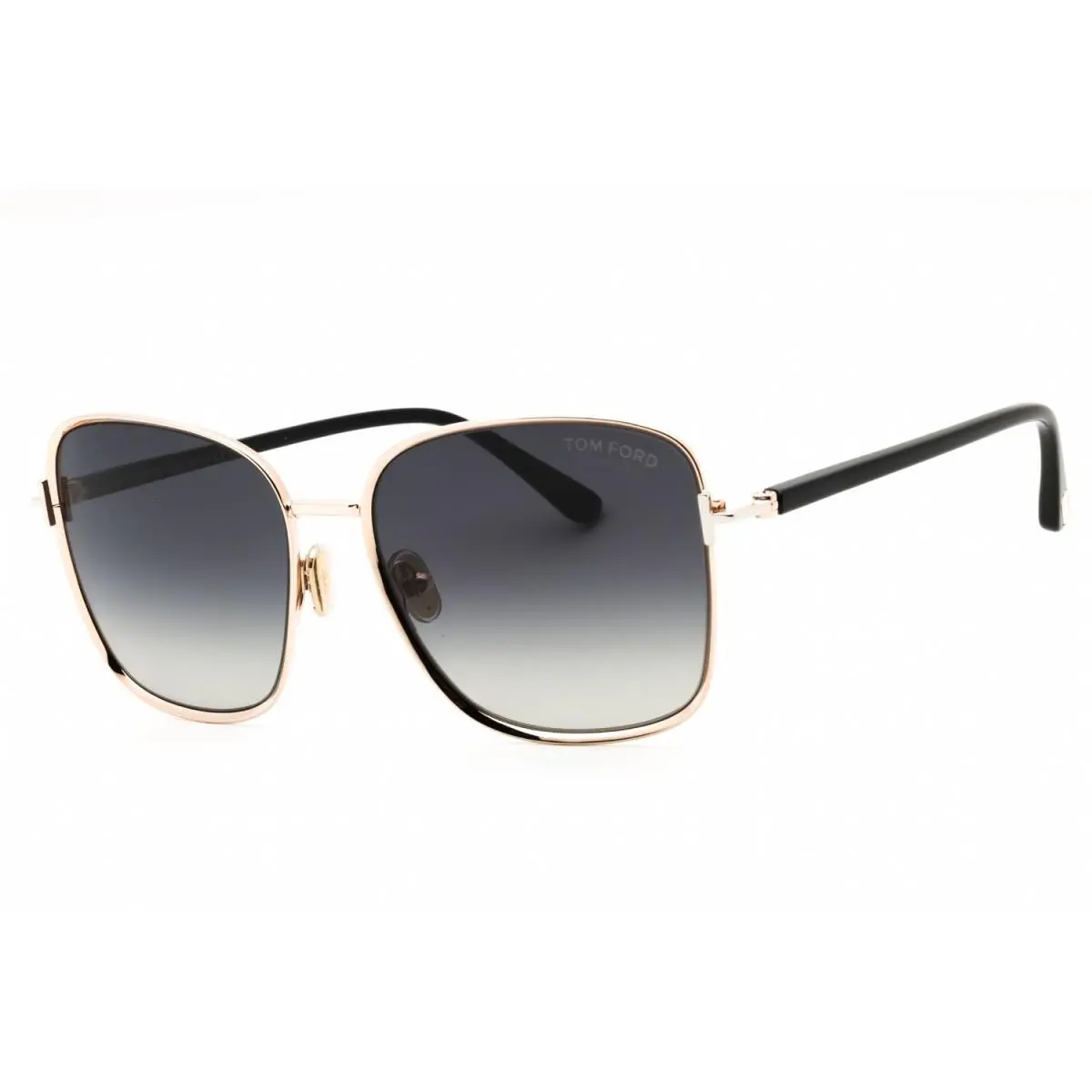 Tom Ford FT1029 28D Sunglasses Shiny Rose Gold Frame Smoke Polarized Lenses 57mm