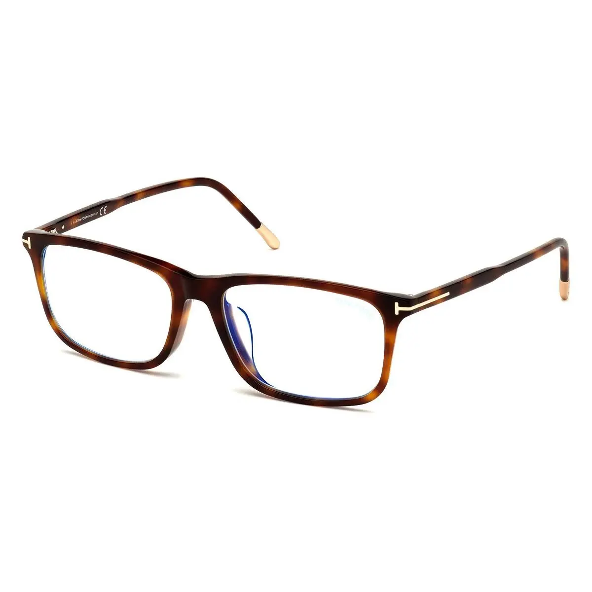 Tom Ford Men Rectangle Eyeglasses FT5646-D-B 053 Blonde Havana 57mm