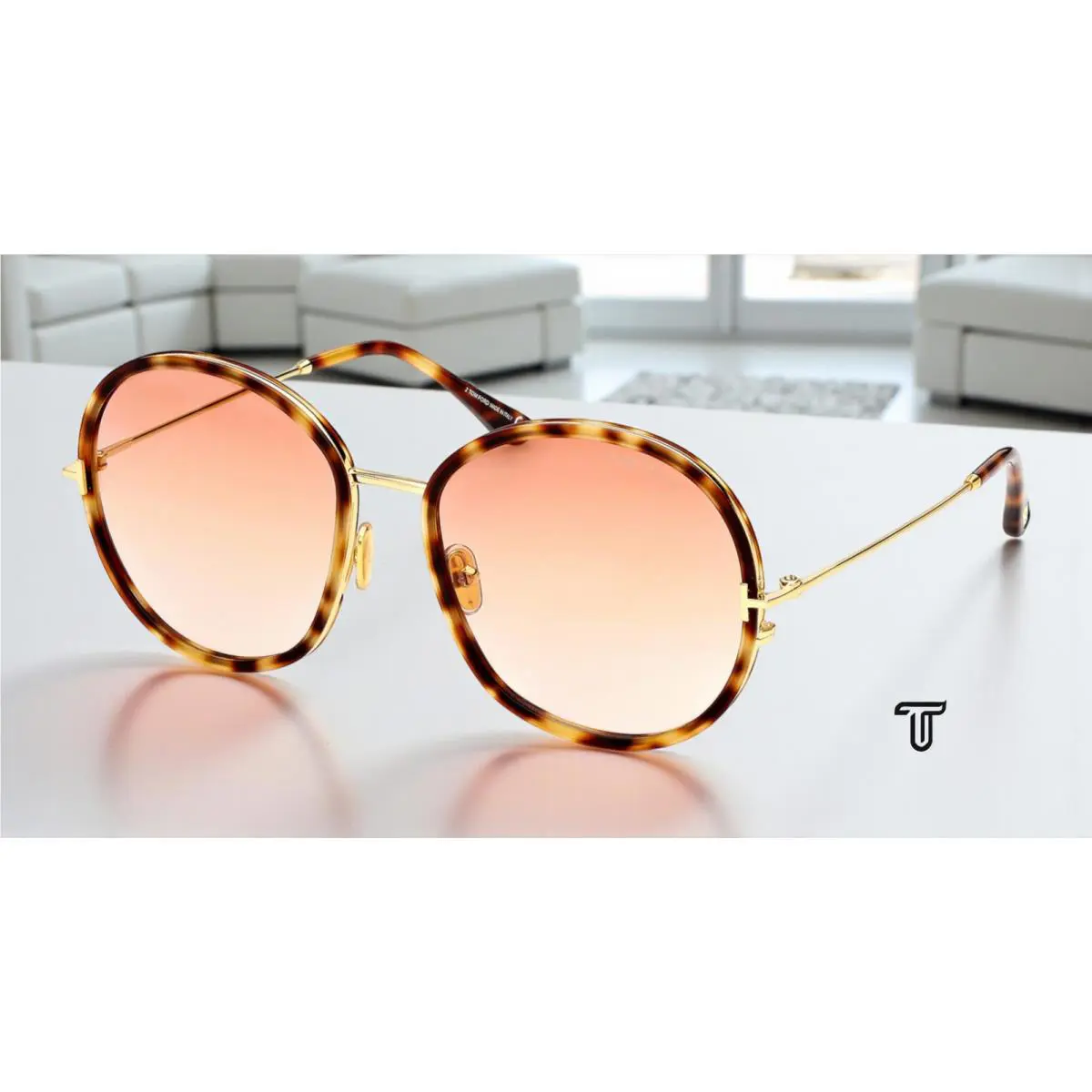 Tom Ford FT0946 53T Hunter-02 Blonde Havana Grad Bordeaux 58 Women`s Sunglasses