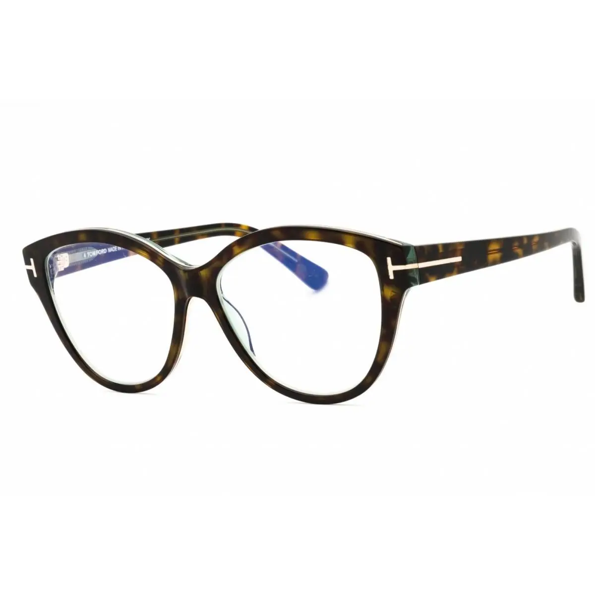 Tom Ford Women`s Eyeglasses Coloured Havana Acetate Cat Eye Frame FT5954-B 055