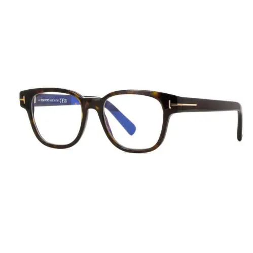 Tom Ford FT5977-B 052 Dark Havana/dark Havana Square Men`s Eyeglasses
