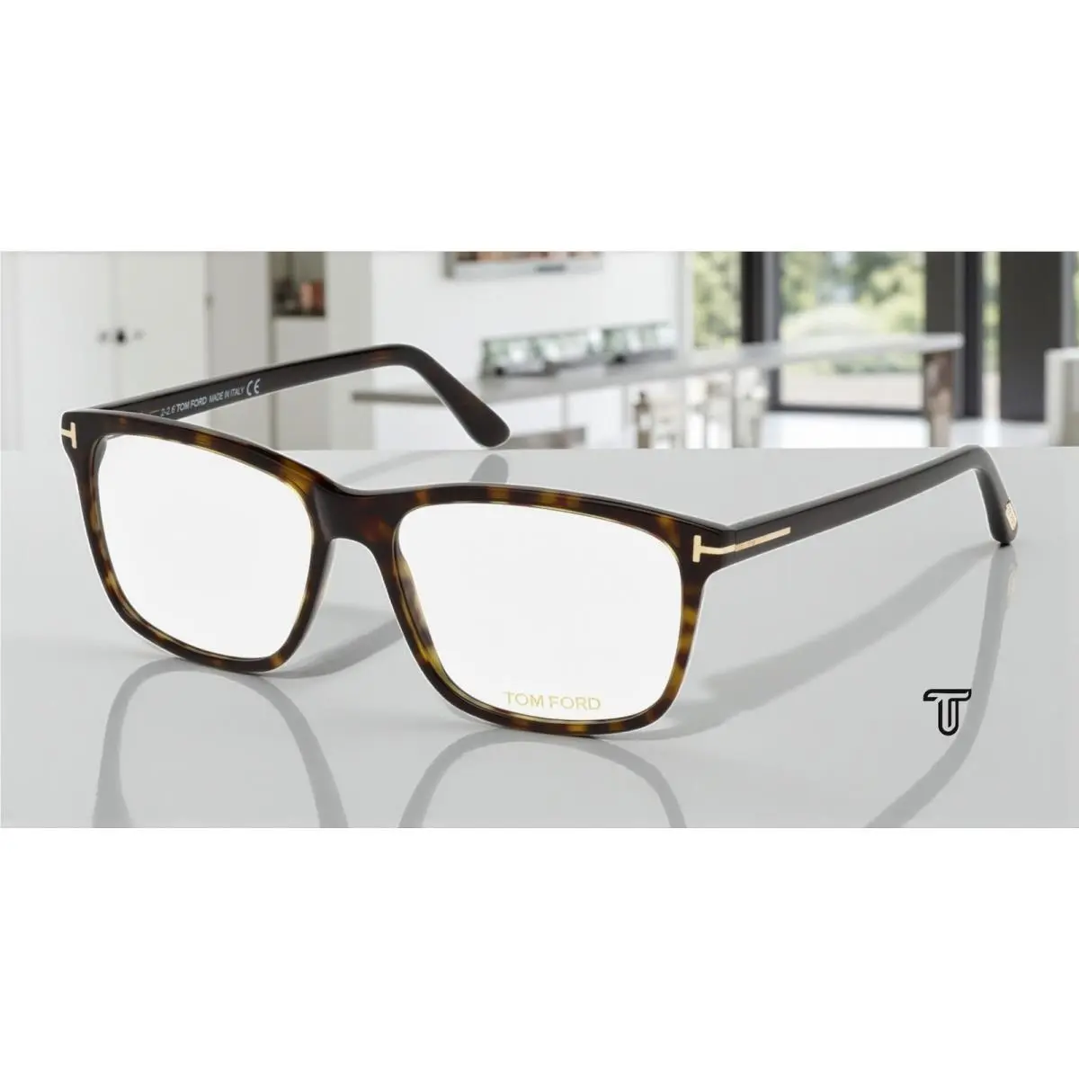 Tom Ford FT5479-B 052 Dark Havana Clear Lens Plastic 56 mm Men`s Eyeglasses