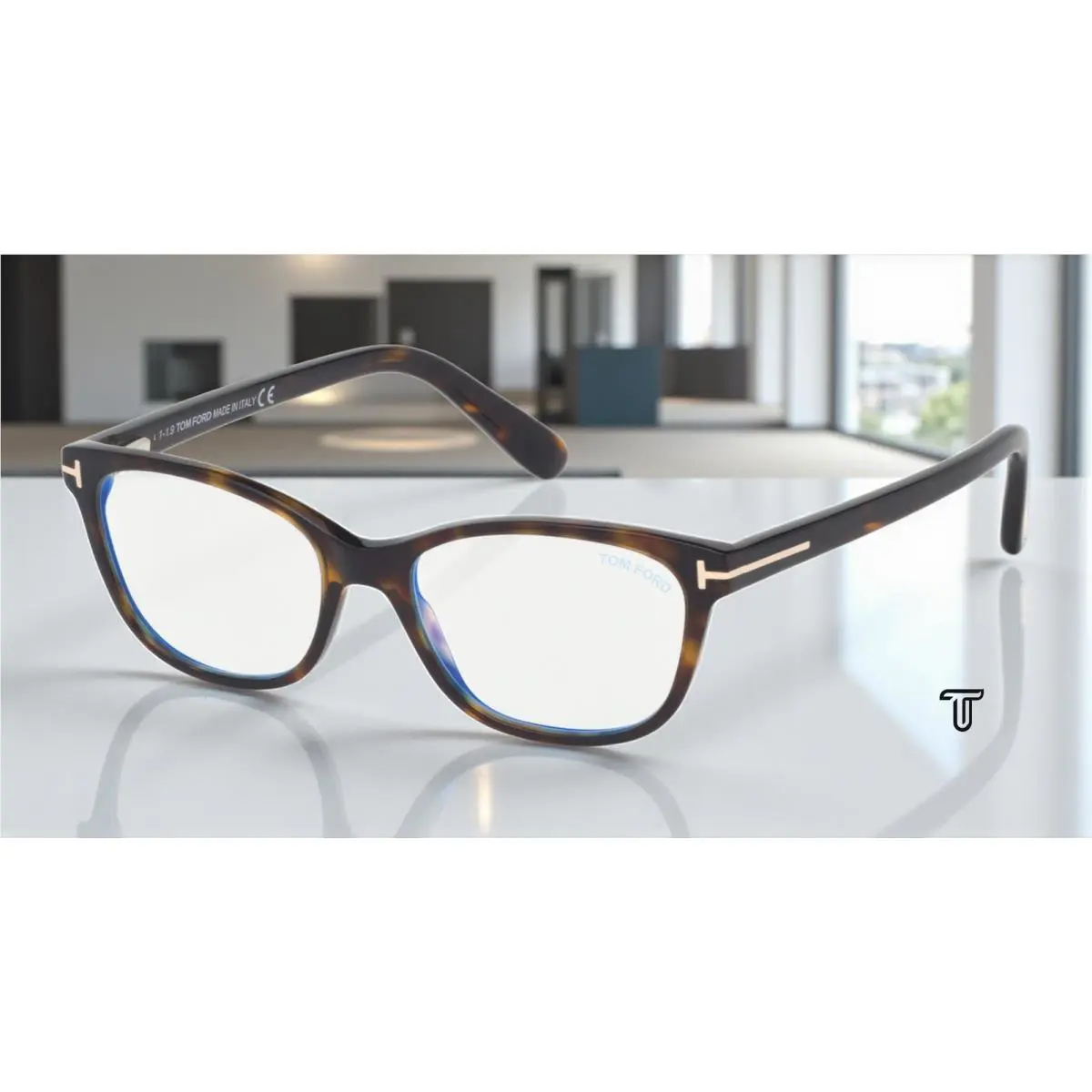 Tom Ford FT5638-B 052 Dark Havana Clear Lens Plastic 50 mm Women`s Eyeglasses