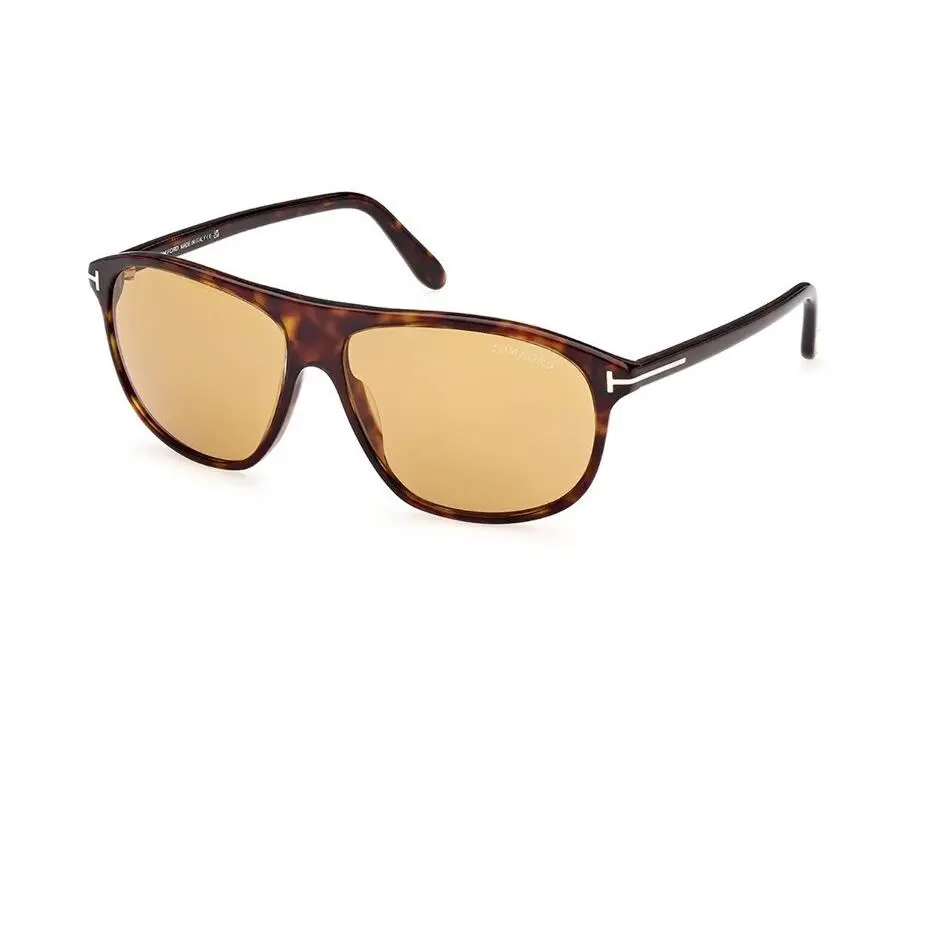 Prescott Sunglasses FT1027 52E 60MM Dark Havana Frame Brown Lenses by Tom Ford