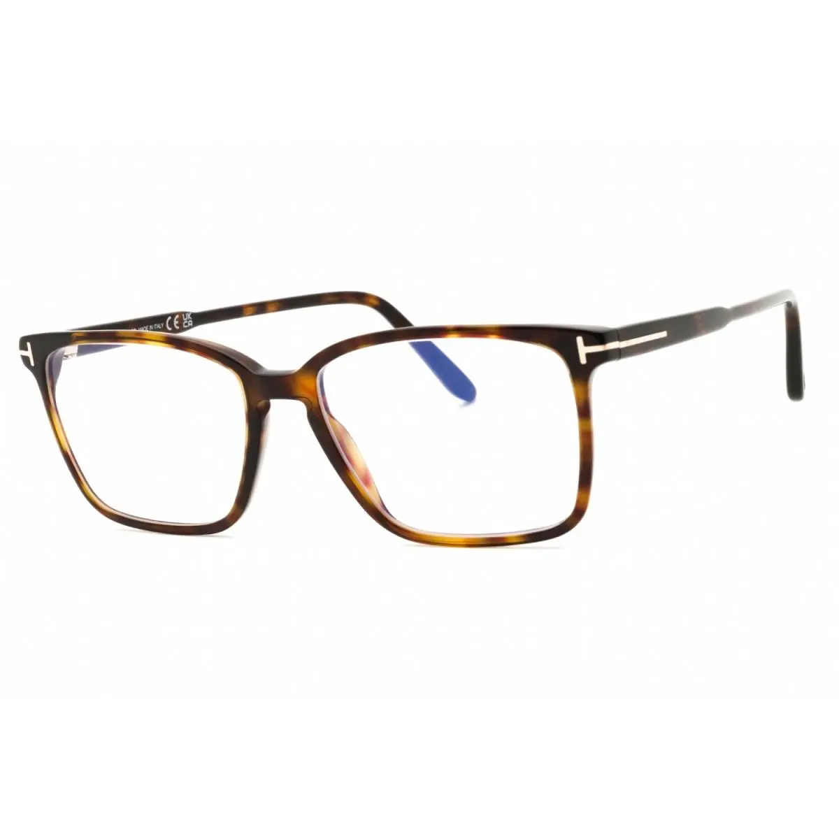 Tom Ford FT5696 B 052 Dk Havana Clear Plastic Blue Filter 54 mm Men`s Eyeglasses