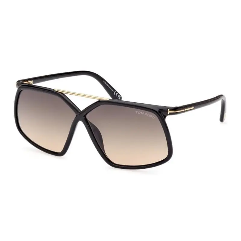 FT1038 01B Shiny Black/smoke Gradient 64-06-130 Sunglasses by Tom Ford