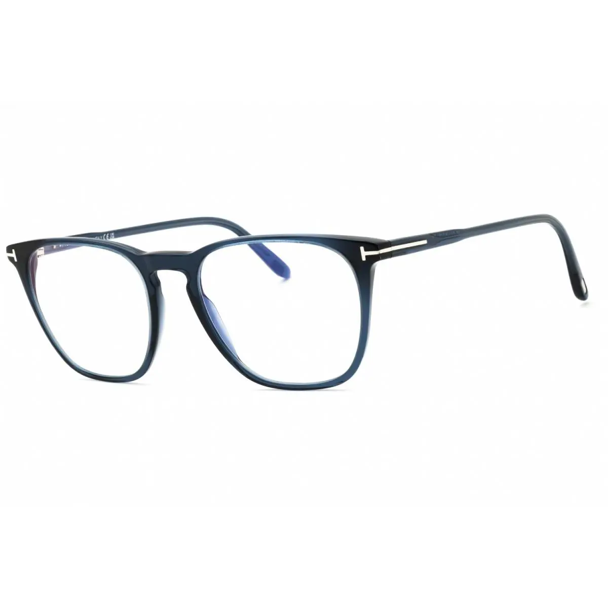 Tom Ford FT TF5937-B 090 Square Shiny Blue 52 mm Men`s Eyeglasses Frame