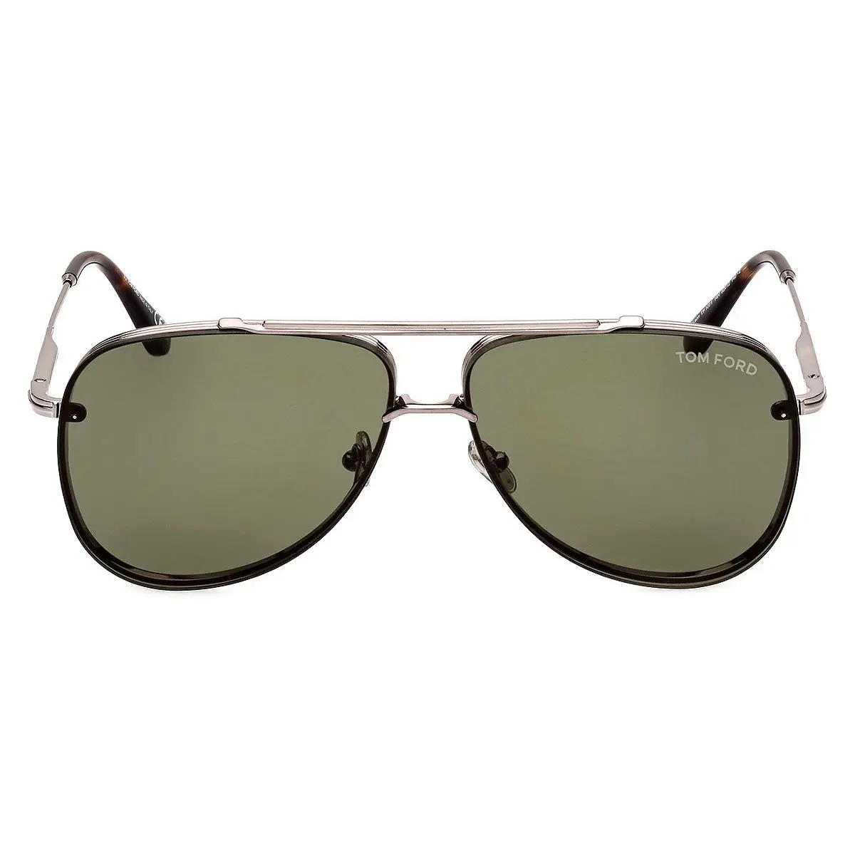Tom Ford FT1071 Leon Sunglasses Men Shiny Light Ruthenium 62mm