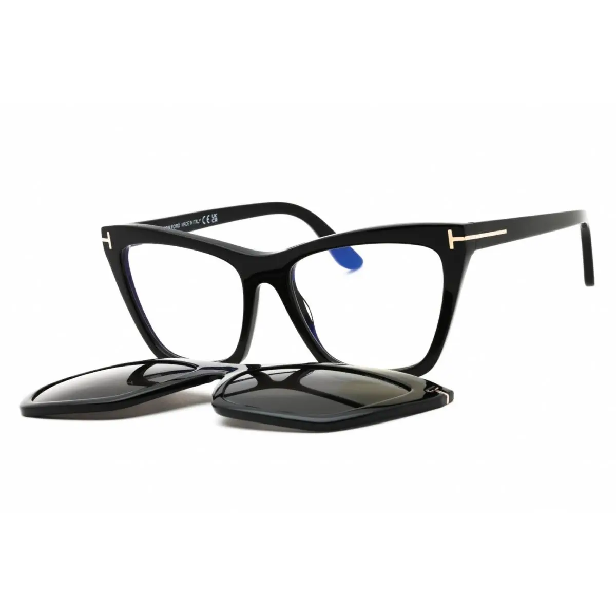 Tom Ford Women`s Eyeglasses Shiny Black Acetate Cat Eye Shape Frame FT5971-B 001