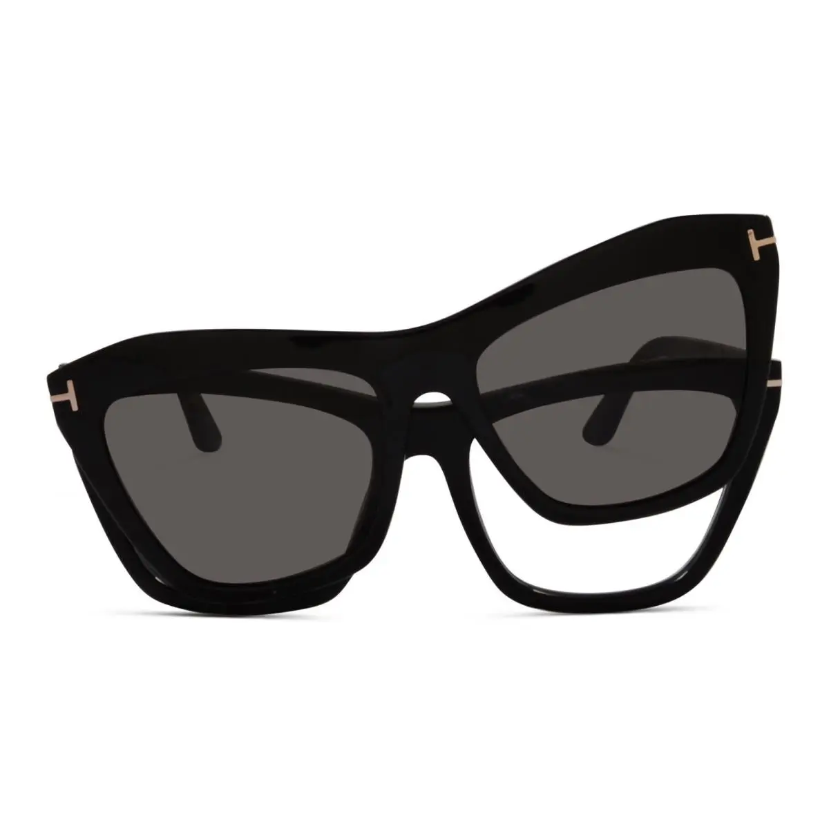 Tom Ford Women`s Eyeglasses Shiny Black Acetate Cat Eye Shape Frame FT5971-B 001