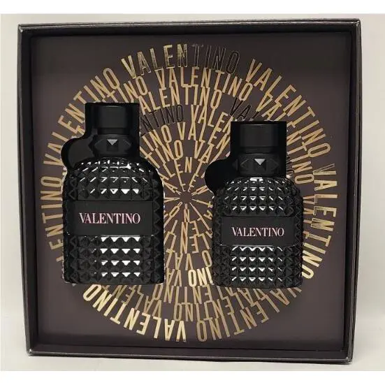 Valentino Uomo Born IN Roma 2 PC Gift Set 100ml 3.4.Oz Edt SP 50ml 1.7.Oz Edt SP