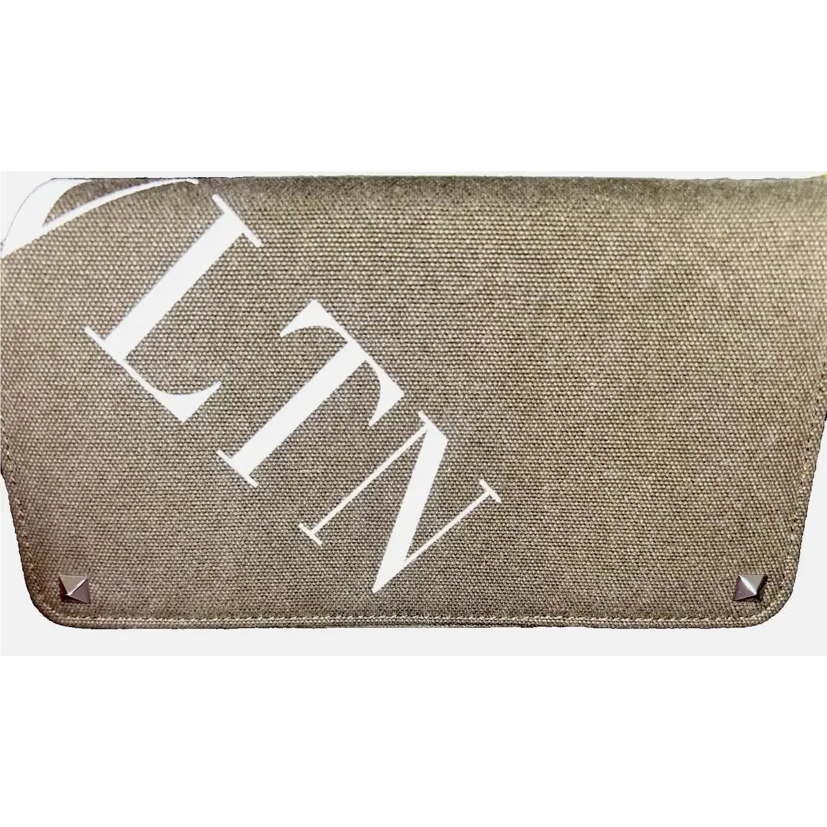 Valentino Garavani Rockstud Vltn Green Khaki Zip-around Wallet