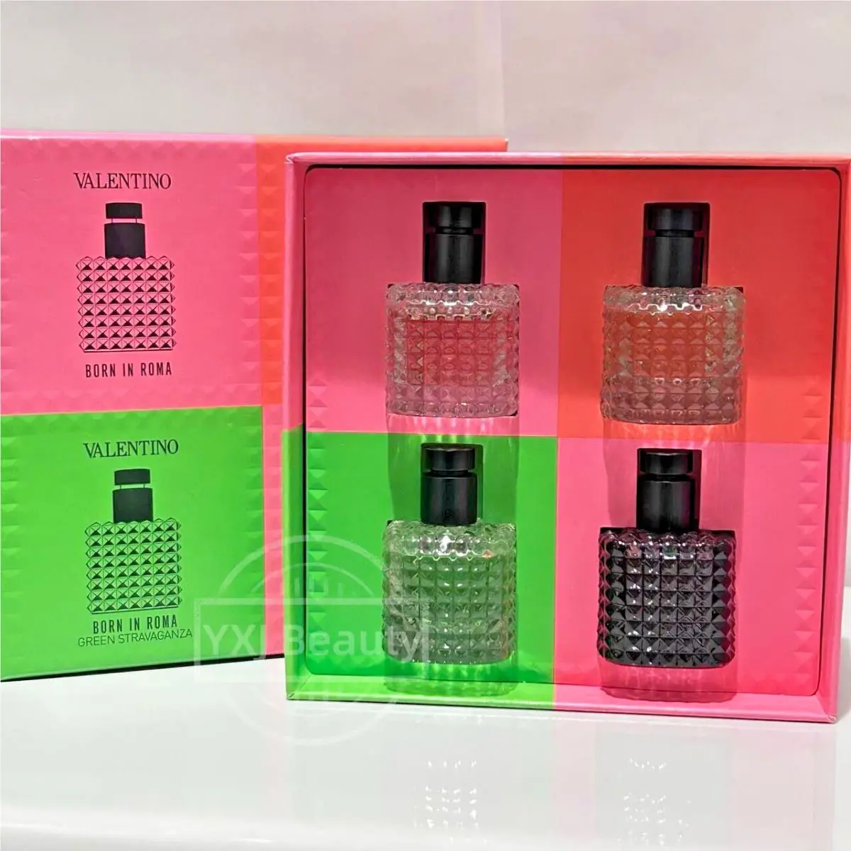 4PC Valentino Donna Born in Roma Edp Perfume Splash Mini Set 4x 6 ml/0.2 oz