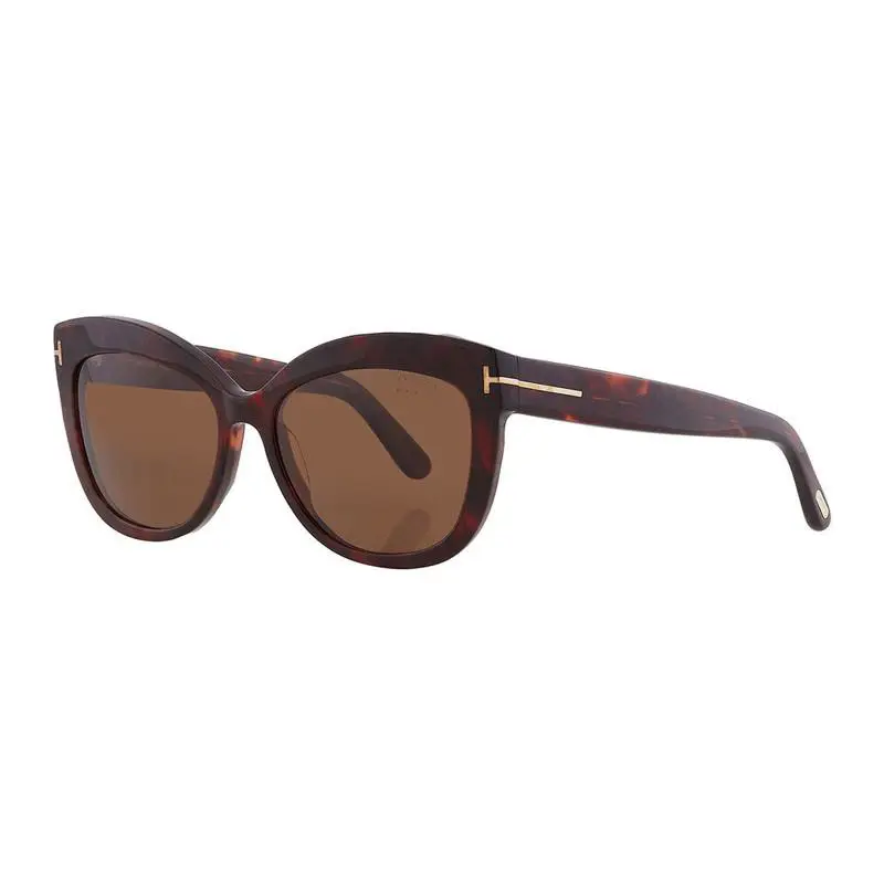Tom Ford Alistair FT0524 54H Red Havana Brown Polarized 56 mm Women`s Sunglasses - Frame: Shiny Red Havana