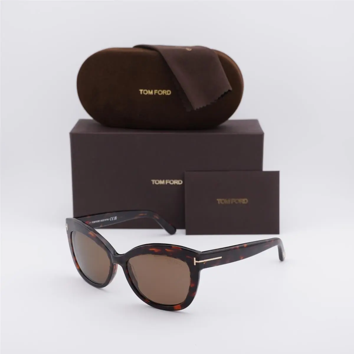 Tom Ford Alistair FT0524 54H Red Havana Brown Polarized 56 mm Women`s Sunglasses