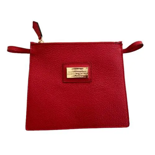Valentino By Mario Valentino Leather Pouch with Gold Logo