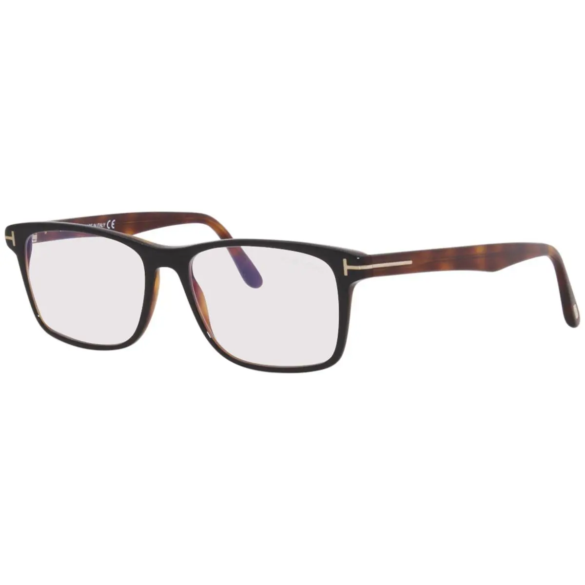 Tom Ford FT5752-B 005 Eyeglasses Men`s Shiny Black Havana/blonde Havana 53mm