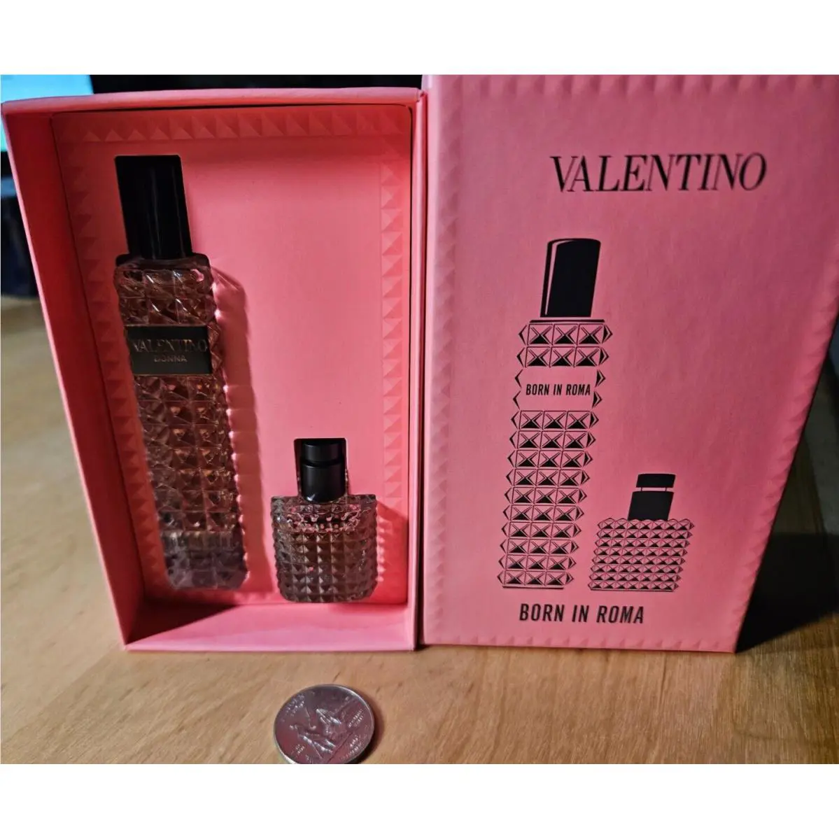 Valentino Donna Born in Roma Edp Travel Spray 0.05oz+Mini 0.2oz Perfume Set F3-2