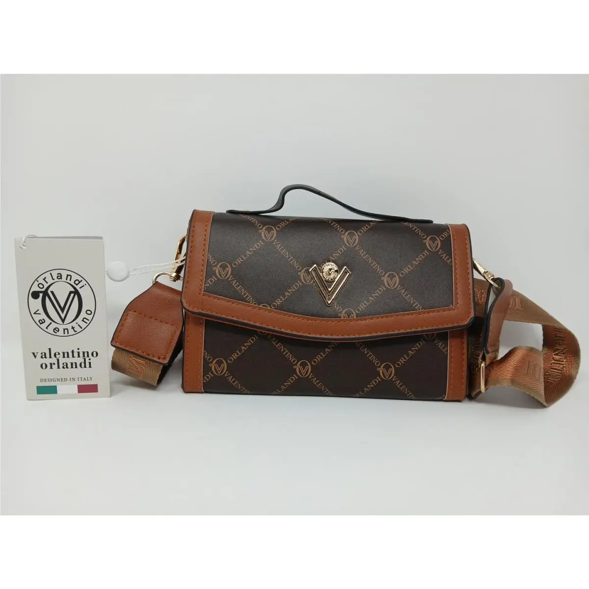 Orlandi Crossbody Designed In Italy Brown Style V-3001 by Valentino