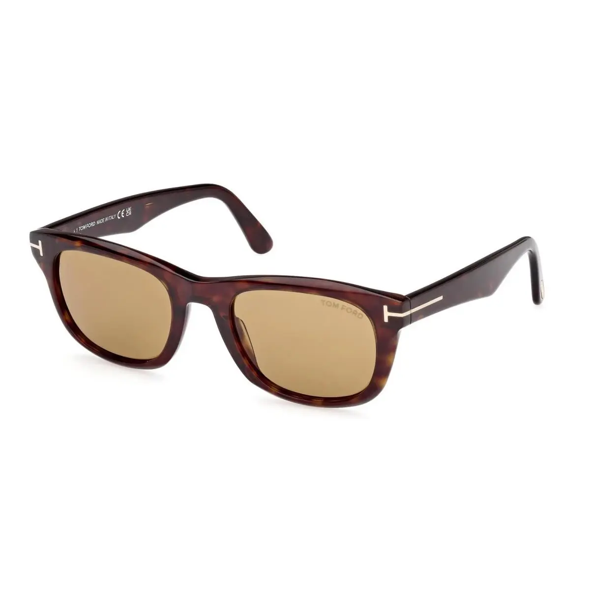 Tom Ford Kendel FT1076 52E Dark Havana /brown Square Men`s Sunglasses - Frame: Dark Havana, Lens: Brown