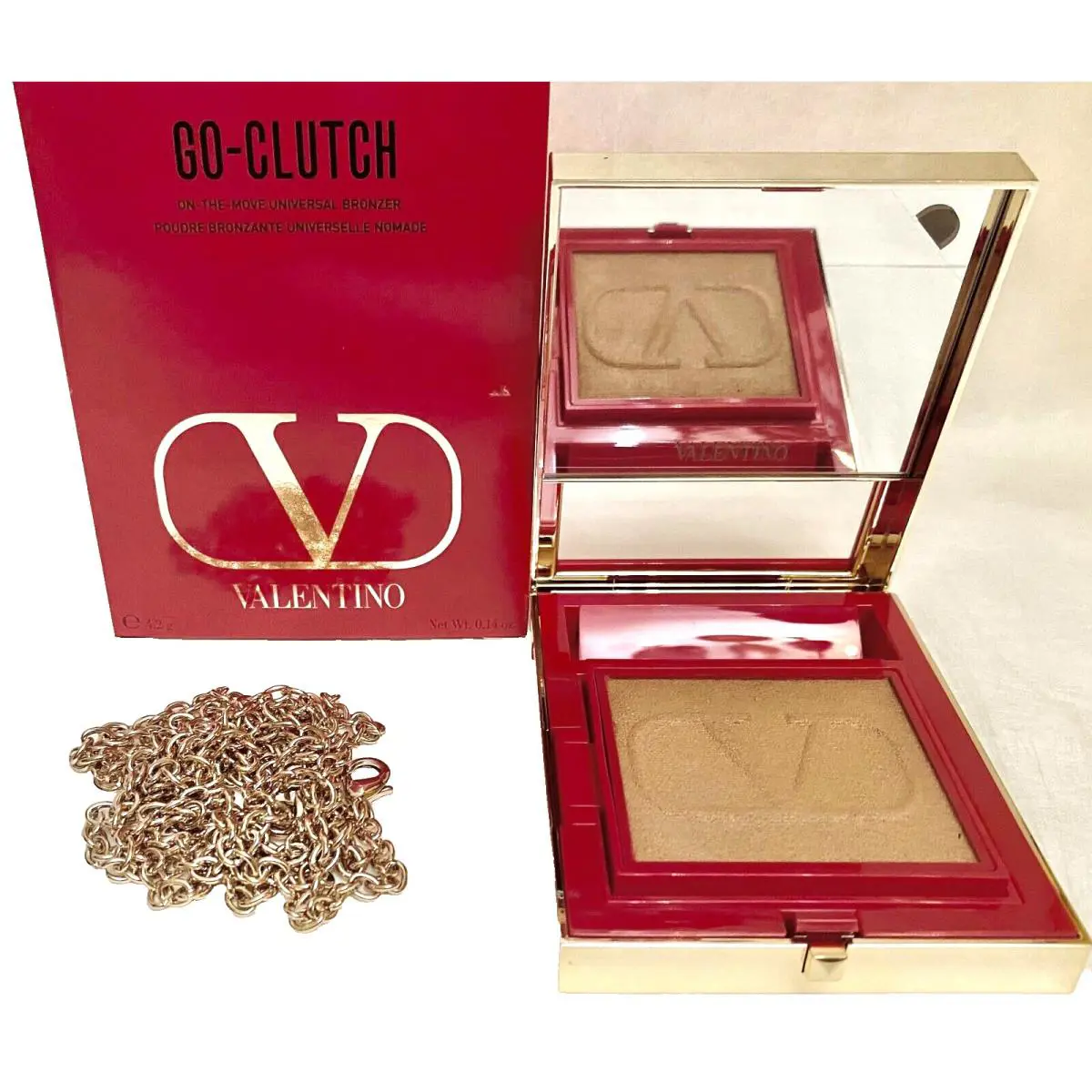 Valentino Go Clutch Refillable Compact Finishing Powder 00 Universal Bronzer