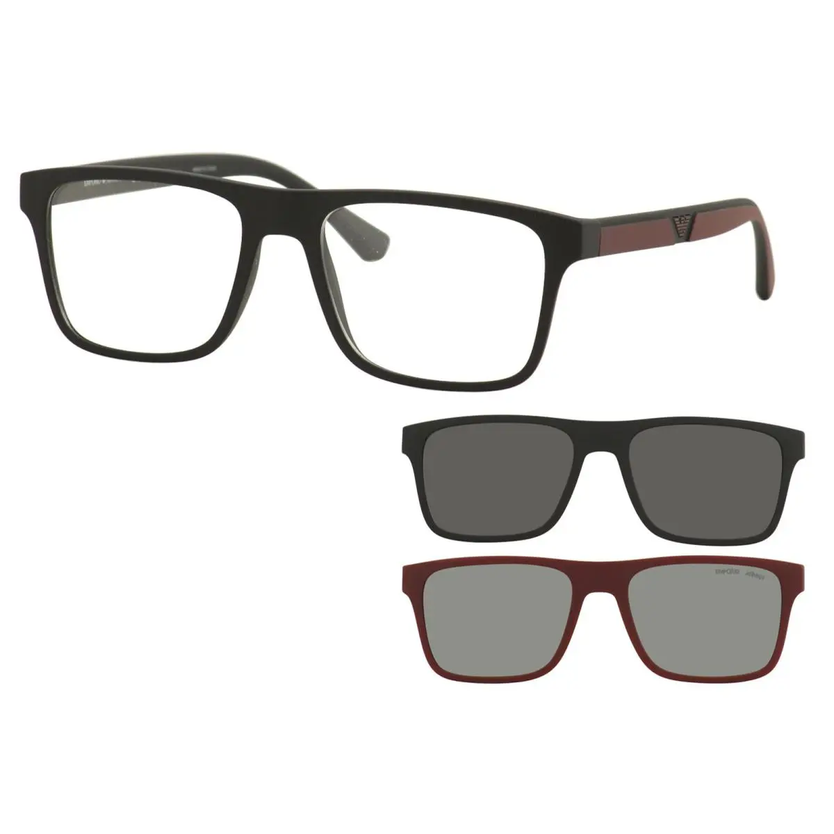 Emporio Armani EA4115 50421W Matte Black Clear 54 mm Men`s Sunglasses
