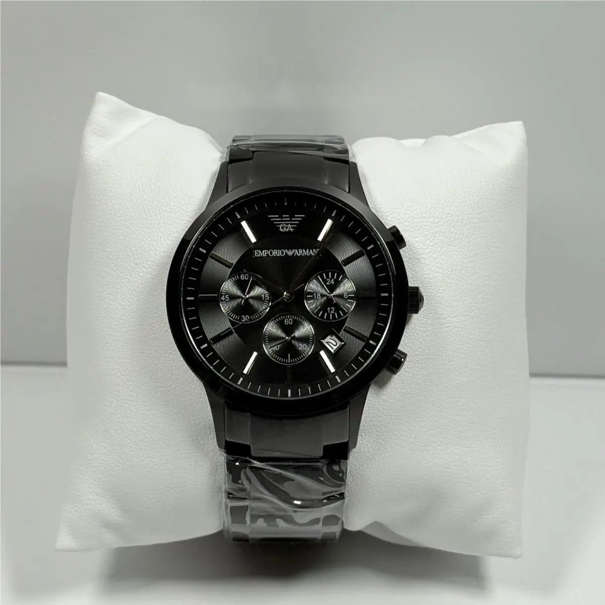 Emporio Armani Classic AR2453 Chronograph All Black 43mm Men`s Wrist Watch