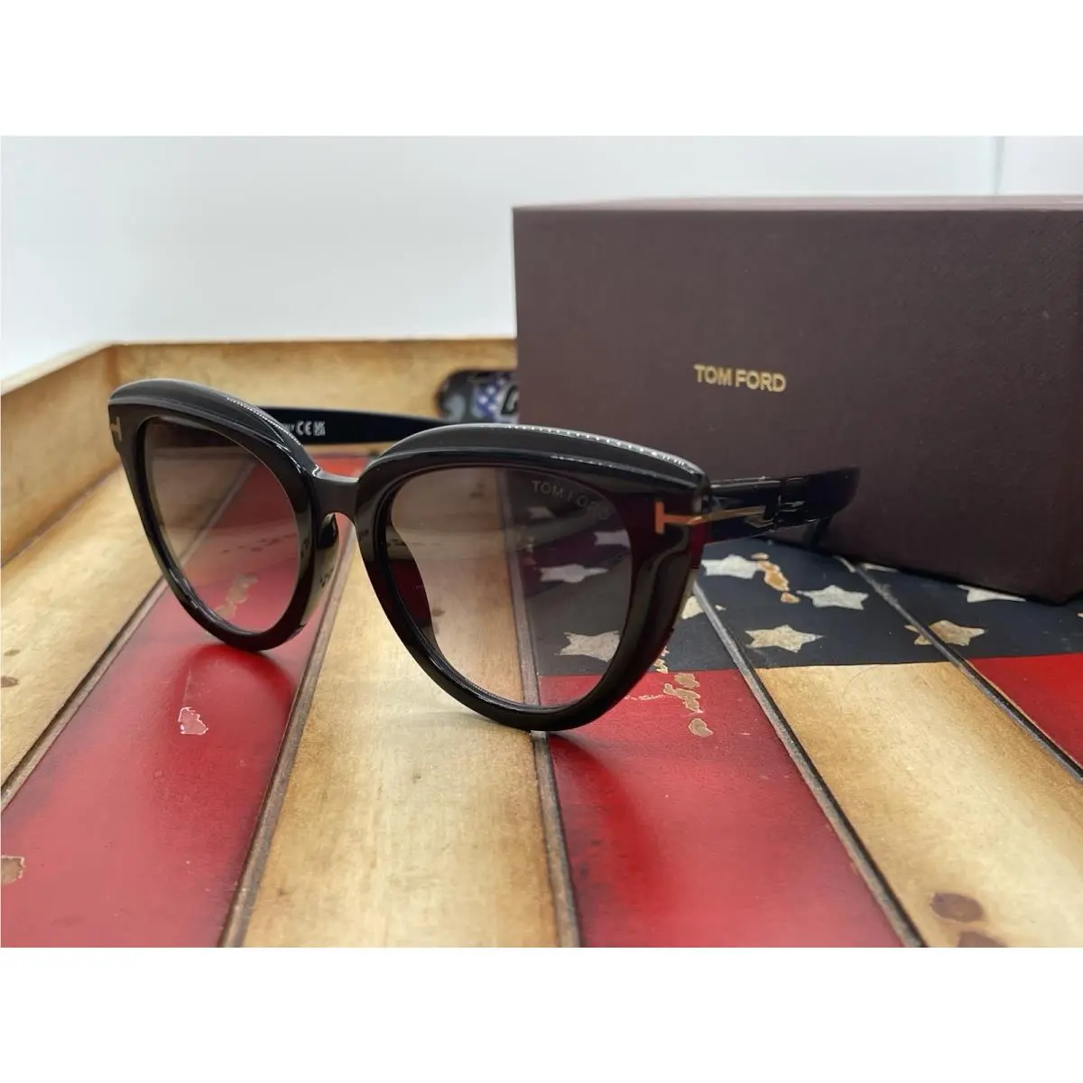 Tom Ford Tori TF938 01B Black Cat Eye Sunglasses 53MM Option To Add RX