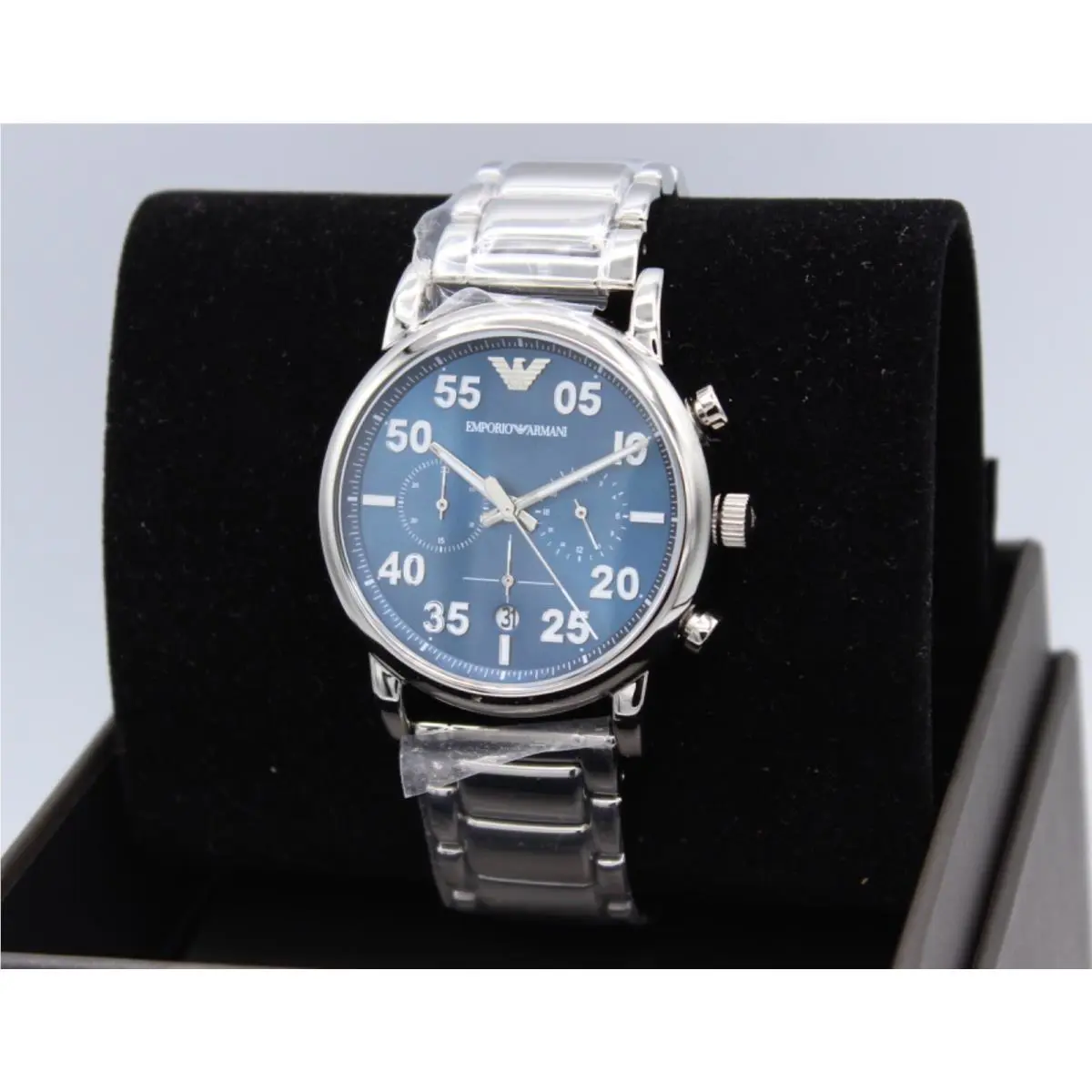 Emporio Armani Luigi Beta Classic Silver Blue Men`s AR11132 Watch