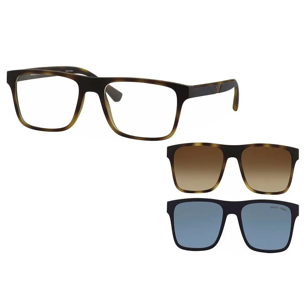 Emporio Armani Men`s EA4115 5089/1W Matte Havana w/ Two Clip-ons Sunglasses 54mm