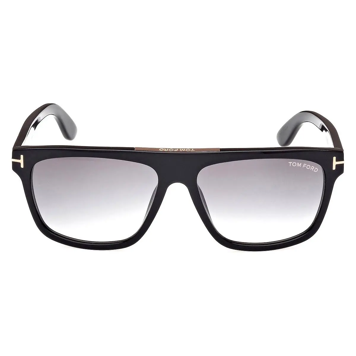 Tom Ford FT0628 Cecilio-02 Sunglasses Shiny Black Smoke Gradient 57mm - Frame: Black, Lens: Gray