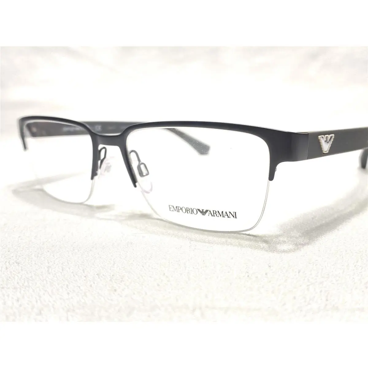 Emporio Armani EA1055 3165 Men`s Grey Half Rim Eyeglasses Frames 53/17 140