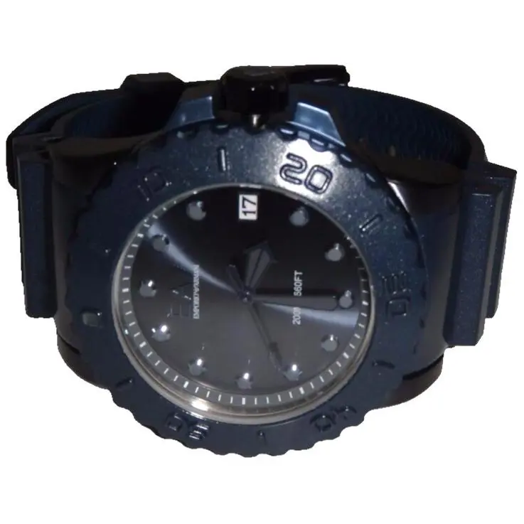 Emporio Armani Men`s Sportivo Blue S/steel Watch AR6083 Blue Dial 46mm WR 20 Atm