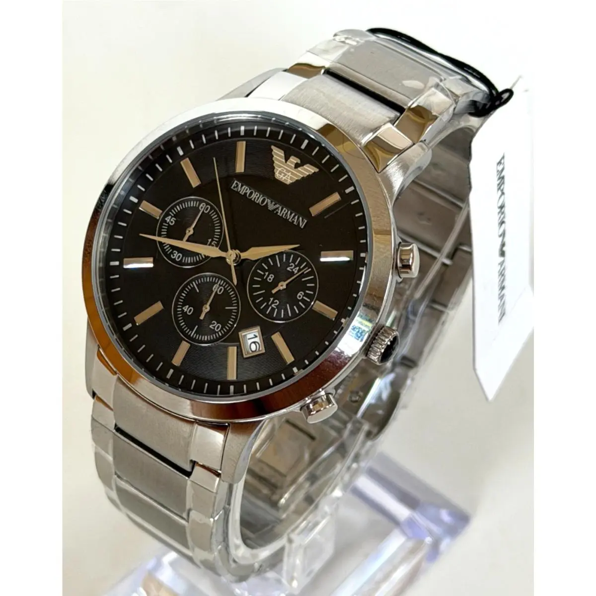 AR2434 Men`s Renato Chronograph S/steel Watch Gift Box by Emporio Armani