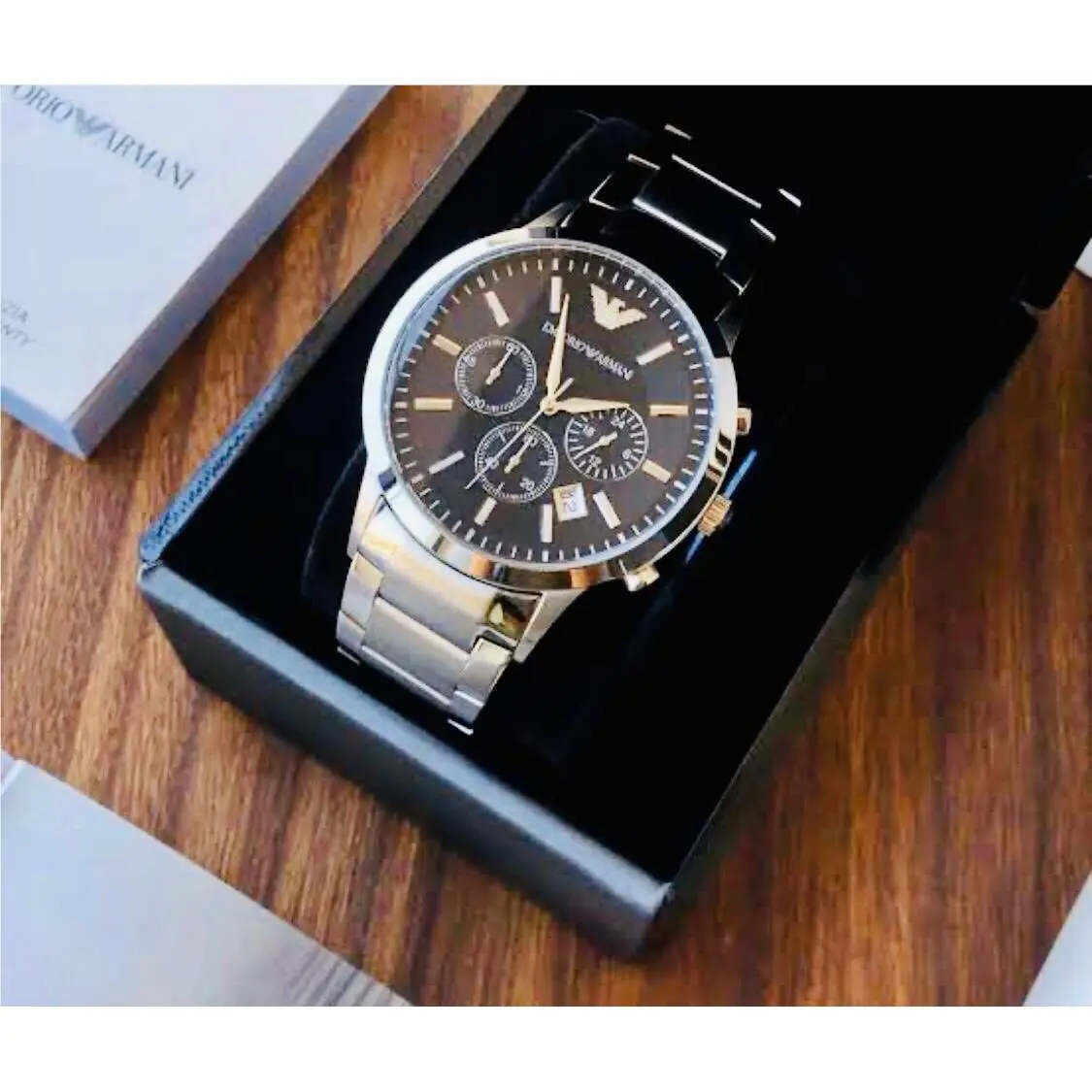 AR2434 Classic Men`s Dial Steel Chronograph Watch by Emporio Armani
