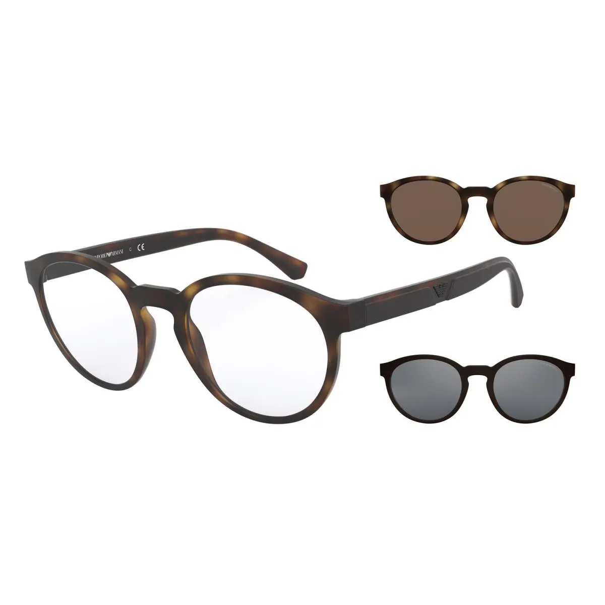 Emporio Armani Man Sunglasses 0EA4152 50421W 52mm Matte Black - Clear Lens