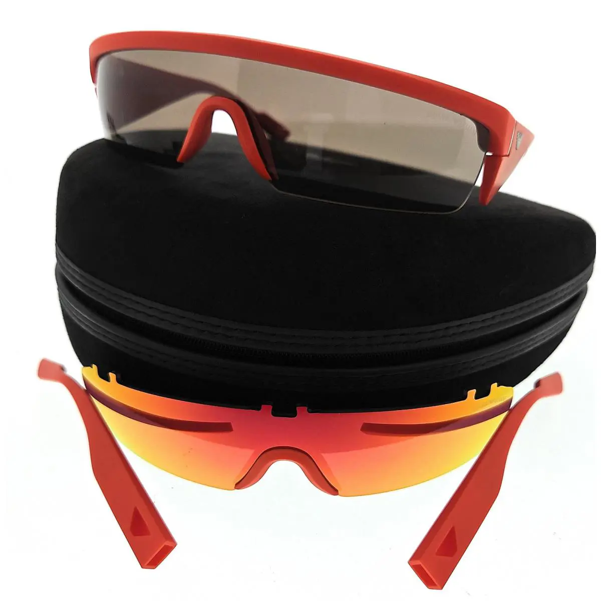 Emporio Armani EA4204U 601473 Matte Orange Dark Brown 36 mm Men`s Sunglasses