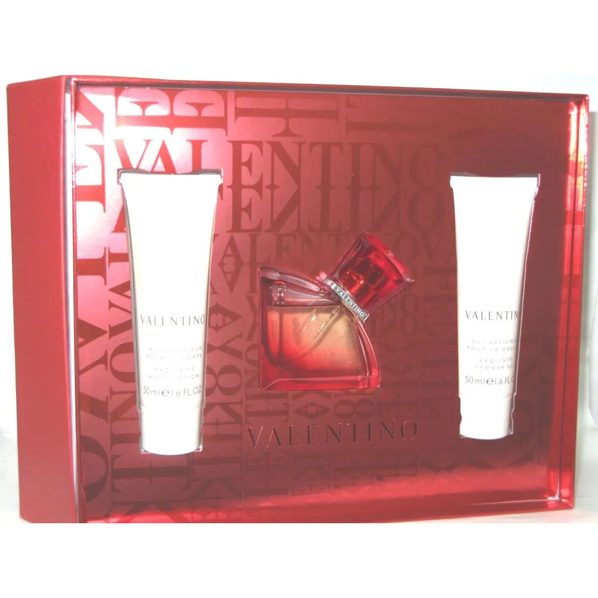 V Valentino Absolu Perfume 1.0 oz Edp + 1.6 Body Lotion + Shower Gel Gift Set