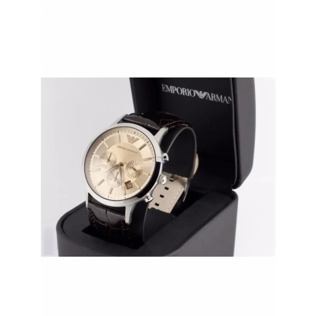 Emporio Armani AR2433 Renato Brown Leather Chronograph Watch