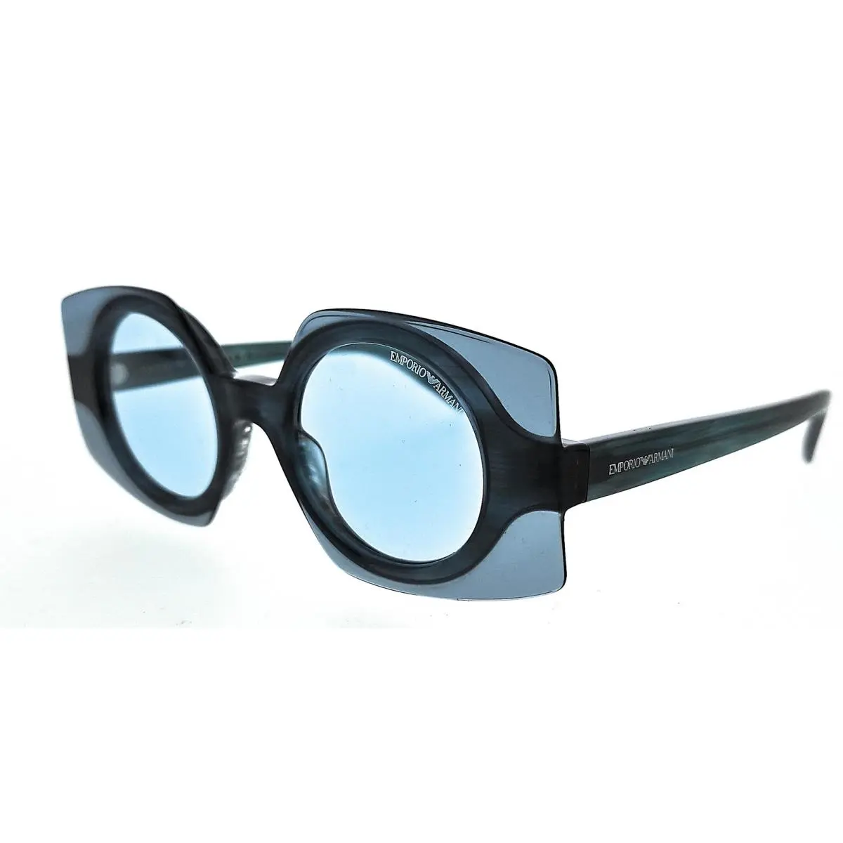 0EA4207 603180 Blue Top Transparent Blue Square Sunglasses by Emporio Armani