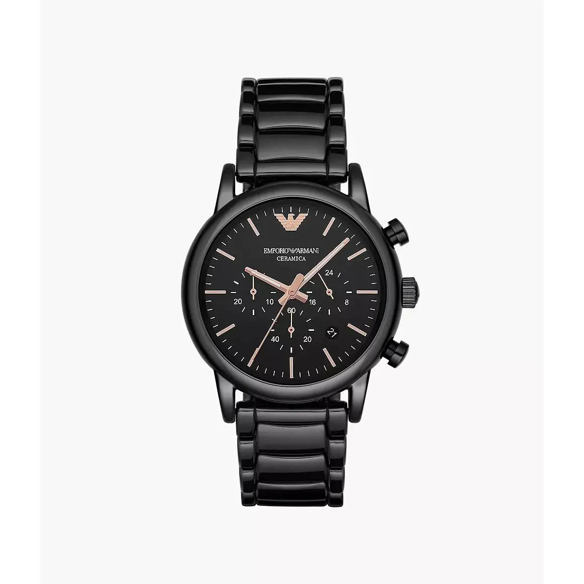 Emporio Armani Ceramica Men`s Black Chronograph Watch AR1509