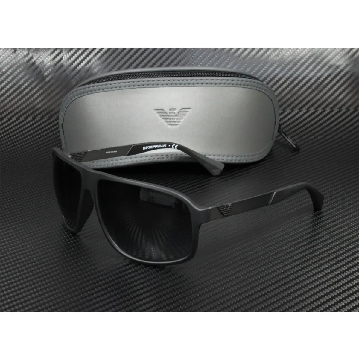EA4029 50638G Black Square 64 mm Men`s Sunglasses by Emporio Armani
