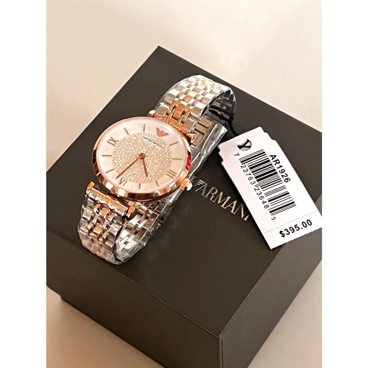 Emporio Armani AR1926 Crystal Pave Dial Two-tone S/steel Ladies Watch