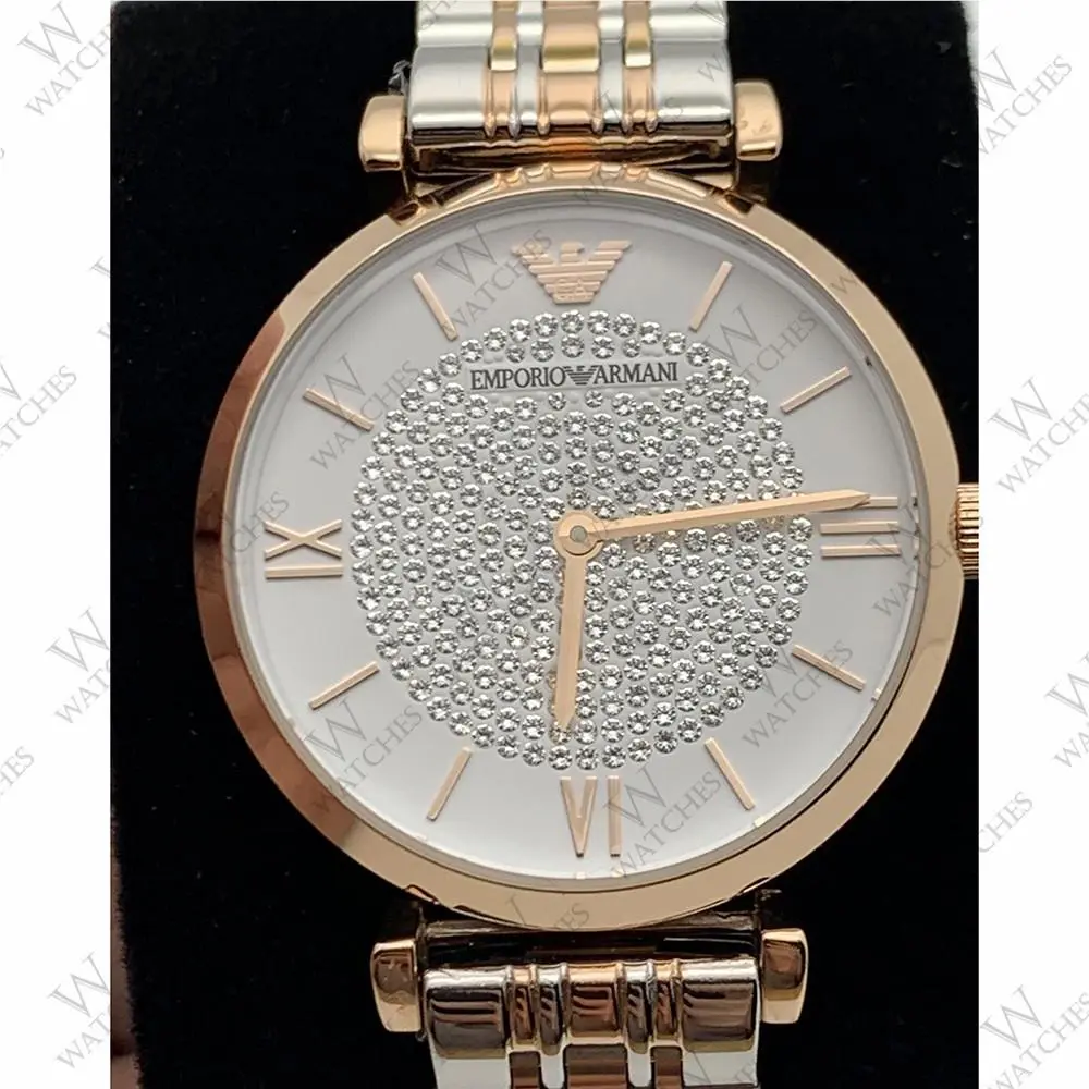 Emporio Armani AR1926 Gianni T Bar Crystal Pave Dial Fashion Women`s Watch