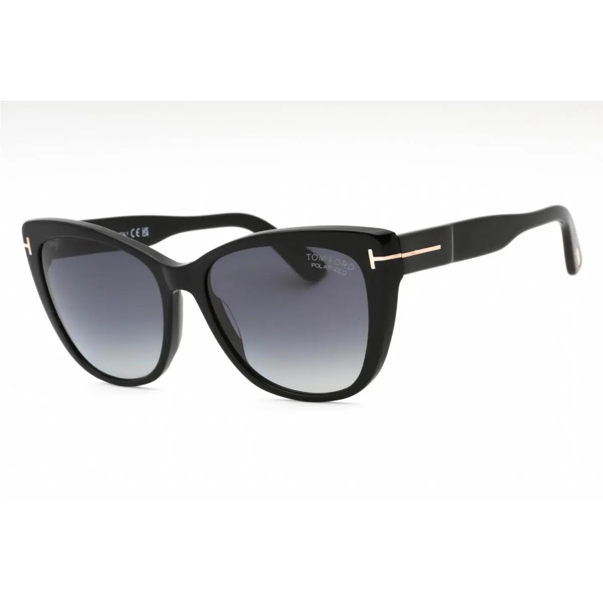 Tom Ford FT0937 01D Sunglasses Shiny Black Frame Smoke Polarized Lenses 57mm
