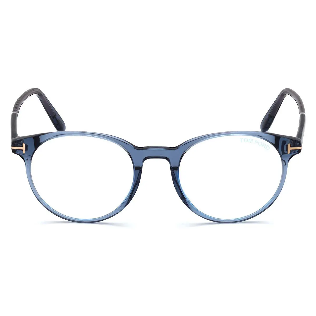 Tom Ford FT5695-B Eyeglasses Shiny Transparent Blue 49mm