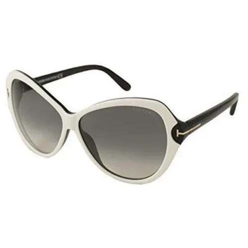 Tom Ford Valentina Sunglasses Ivory Black Frame Gradient FT326 25B 60-11 135 - Frame: Ivory, Lens: Black