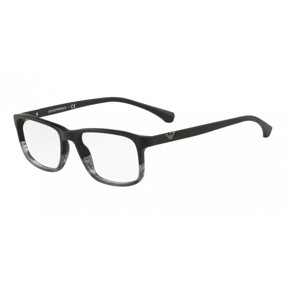Emporio Armani Rectangle Man Eyeglasses 0EA3098 5029 53mm Transparent Grey
