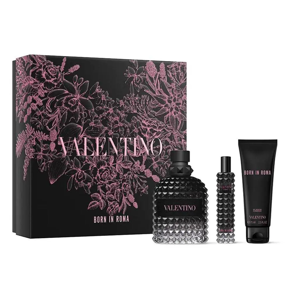 Valentino Born in Roma 3pc Giftset For Men EDT/0.5 Fl.oz Edt/shower Gel