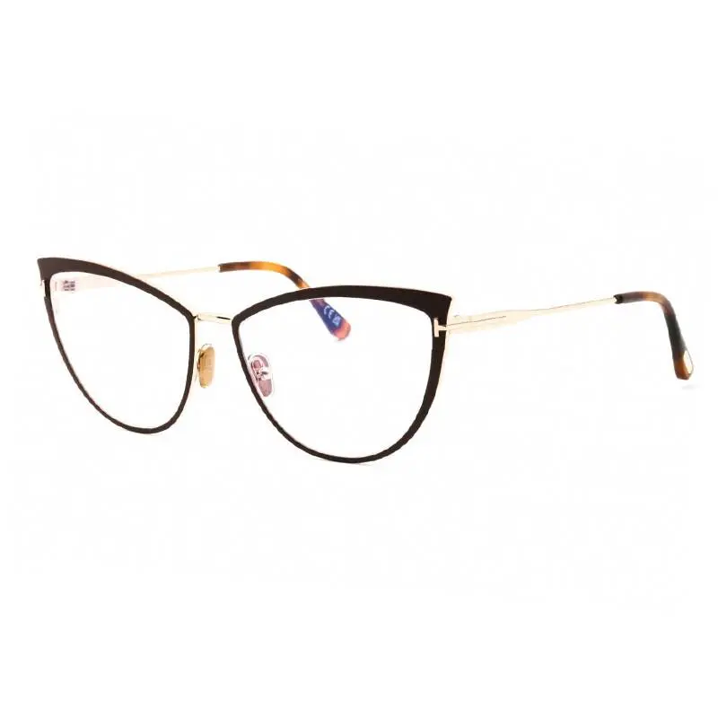 Tom Ford FT5877-B 046 Matte Light Brown/gold/clear Blue Light Block 56MM